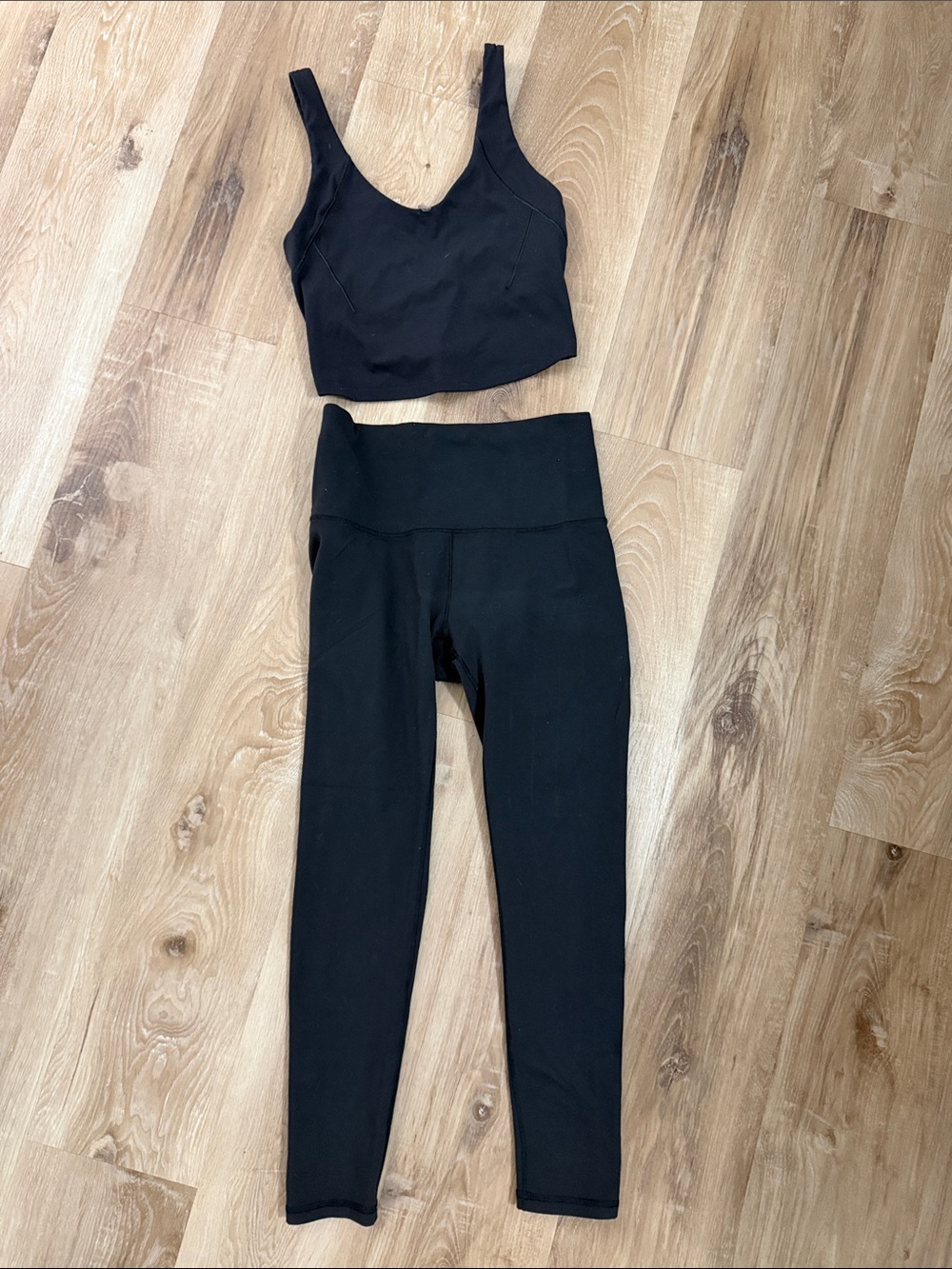 CALIA by Carrie Underwood Black High-Waist Legging and Matching Crop Top Set